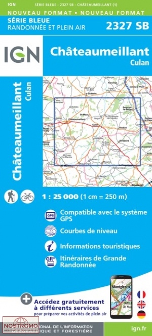 2327SB CHÂTEAUMEILLANT | carte de randonnée IGN