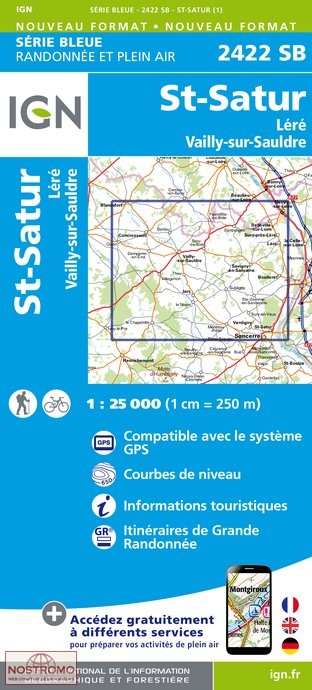 2422SB SAINT-SATUR | carte de randonnée IGN