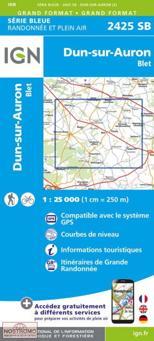 2425SB DUN-SUR-AURON | carte de randonnée IGN