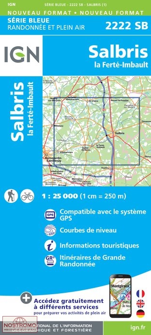 2222SB SALBRIS | carte de randonnée IGN