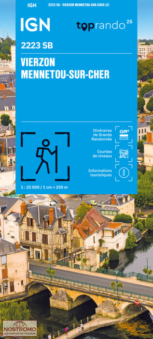 2223SB VIERZON - MENNETOU-SUR-CHER | carte de randonnée IGN