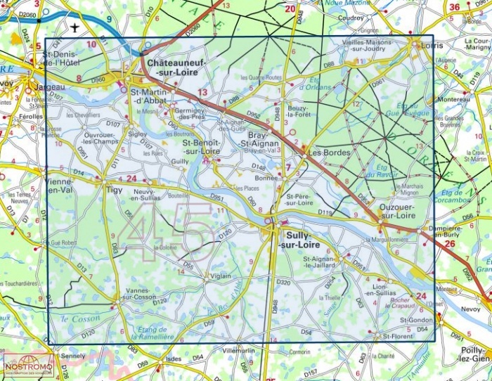 2320SB CH TEAUNEUF SUR LOIRE Carte De Randonn e IGN Nostromoweb