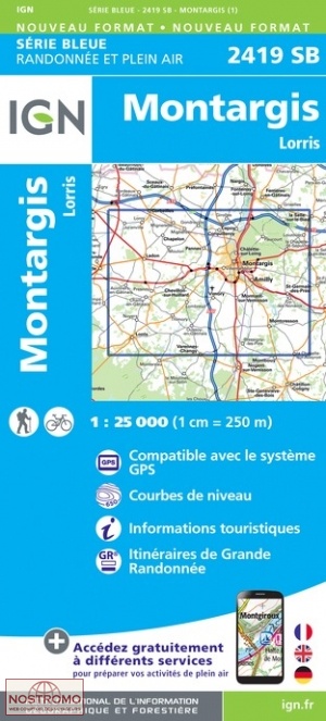 2419SB MONTARGIS - PANNES | carte de randonnée IGN