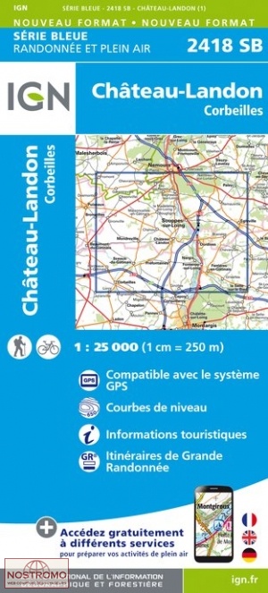 2418SB CHÂTEAU-LANDON | carte de randonnée IGN