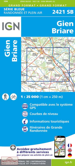 2421SB GIEN - BRIARE | carte de randonnée IGN