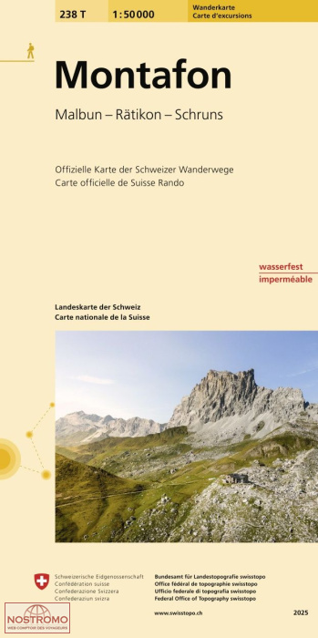 238T MONTAFON - MALBUN - RÄTIKON - SCHRUNS | carte de randonnée Swisstopo