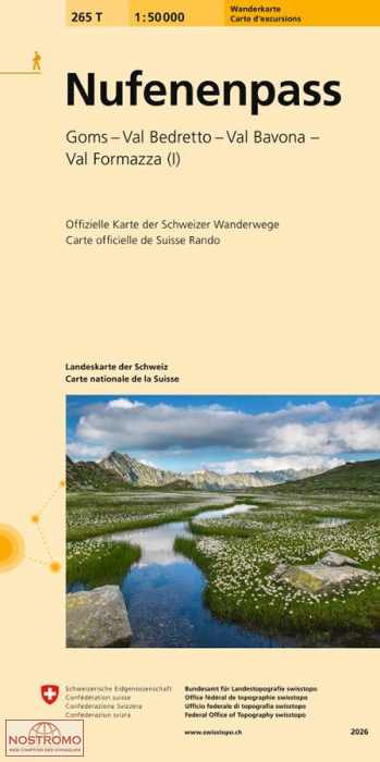 265T NUFENENPASS | carte de randonnée Swisstopo