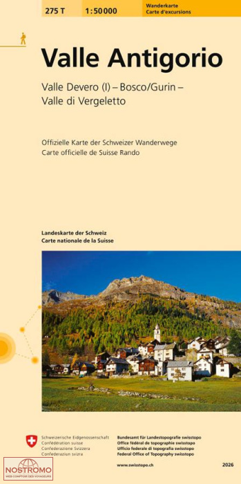275T VALLE ANTIGORIO | carte de randonnée Swisstopo