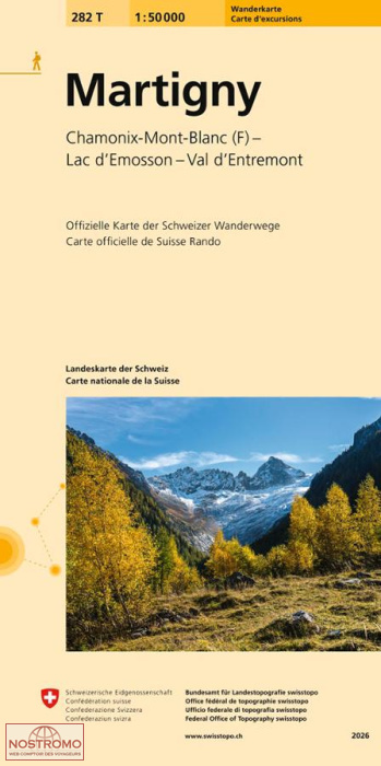 282T MARTIGNY | carte de randonnée Swisstopo