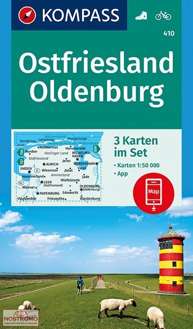 410 OSTFRIESLAND - OLDENBURG | Kompass hiking map