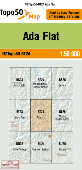 BT24 ADA FLAT | carte topographique LINZ