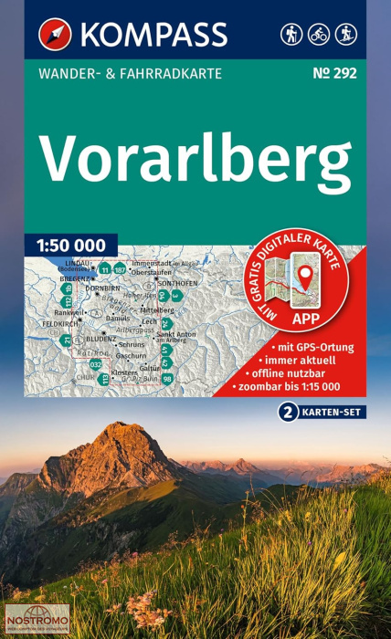 VORARLBERG 292 | carte de randonnée Kompass