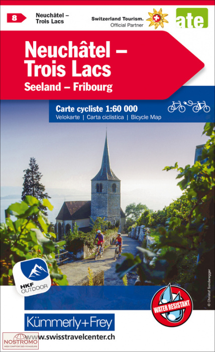 08 NEUCHÂTEL - TROIS LACS - SEELAND - FRIBOURG | Kummerly+Frey cycling map
