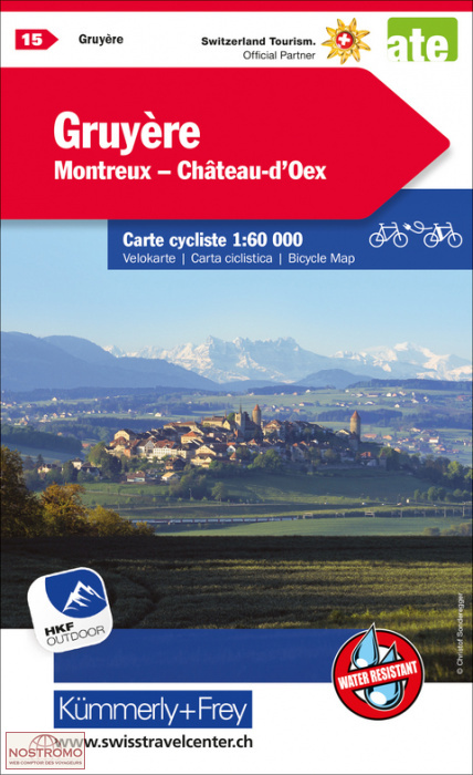 15 GRUYÈRE - MONTREUX - CHÂTEAU-D'OEX | Kummerly+Frey cycling map