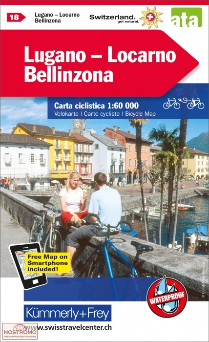 18 LUGANO - LOCARNO - BELLINZONA | Kummerly+Frey cycling map
