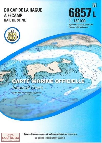 6857L FOM THE CAP DE LA HAGUE TO FÉCAMP | SHOM nautical chart