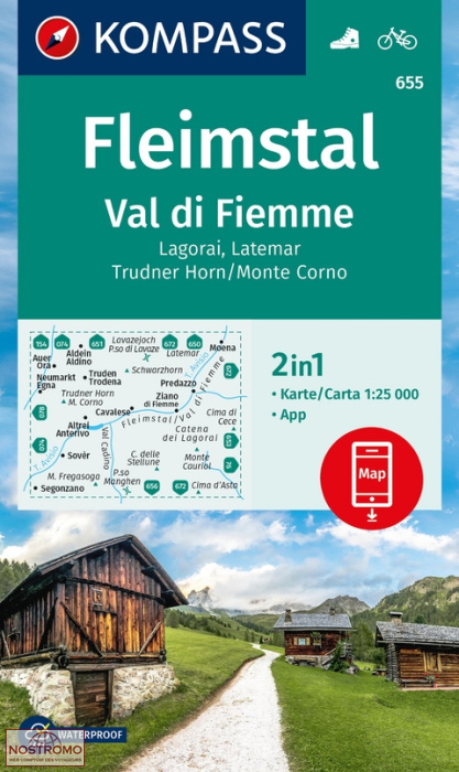 655 FLEIMSTAL / VAL DI FIEMME | Kompass hiking map