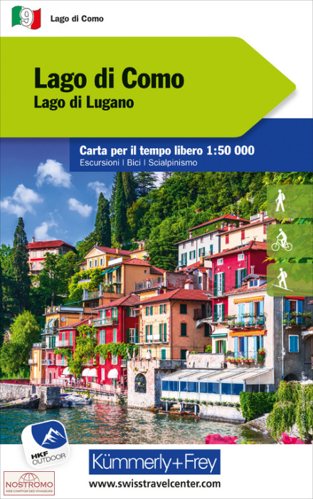 LAGO DI COMO - LAGO DI LUGANO 9 | carte de randonnée Kummerly+Frey