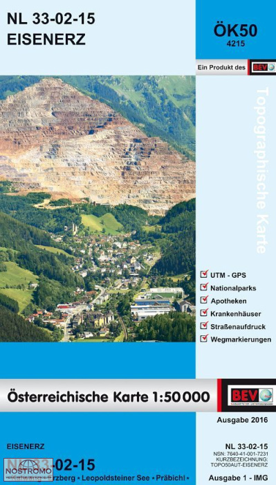 4215 EISENERZ | carte topographique BEV