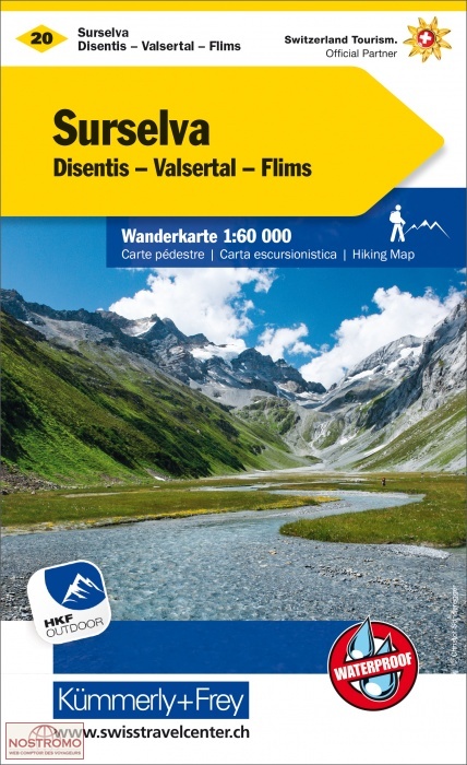 SURSELVA - DISENTIS - VALSERTAL - FLIMS 20 | Kummerly+Frey hiking map
