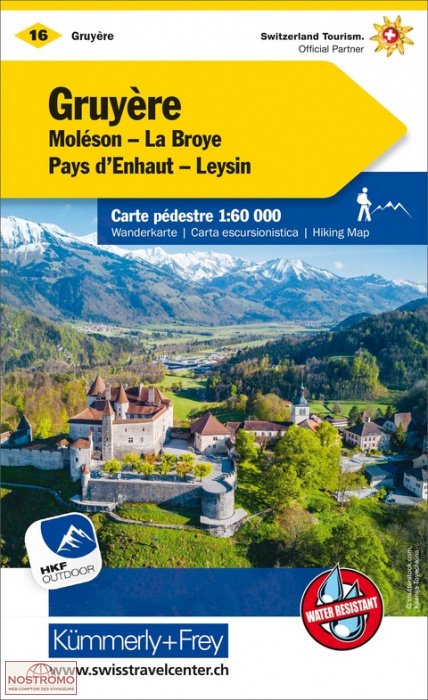 GRUYÈRE - MOLÉSON - LA BROYE - PAYS D'ENHAUT - LEYSIN 16 | Kummerly+Frey hiking map