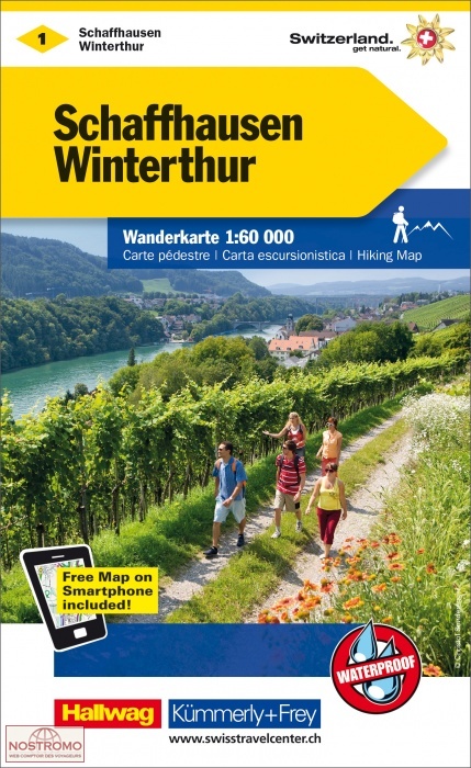 SCHAFFHAUSEN - WINTERTHUR 1 | Kummerly+Frey hiking map