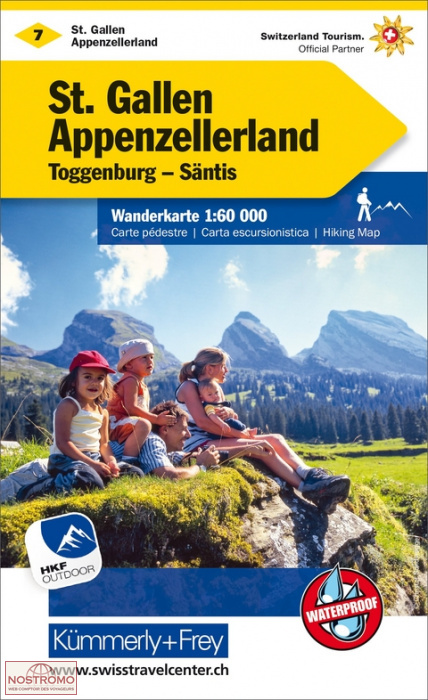 ST GALLEN - APPENZELLERLAND - TOGGENBURG - SÄNTIS 7 | Kummerly+Frey hiking map