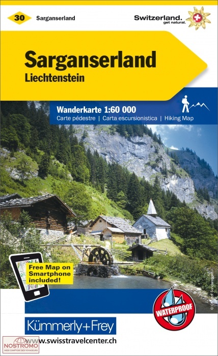 SARGANSERLAND - LIECHTENSTEIN 30 | Kummerly+Frey hiking map
