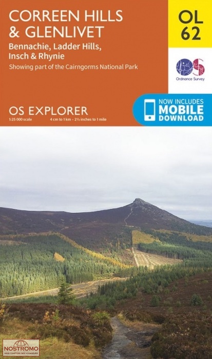 OL62 CORREEN HILLS & GLENLIVET | OS hiking map