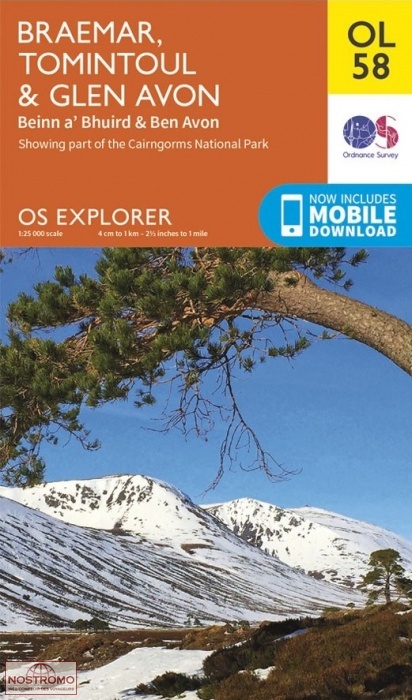 OL58 BRAEMAR, TOMINTOUL & GLEN AVON | OS hiking map