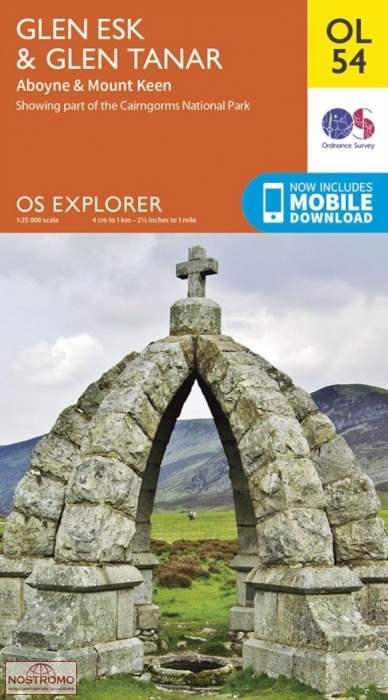 OL54 GLEN ESK & GLEN TANAR - ABOYNE & MOUNT KEEN | OS hiking map