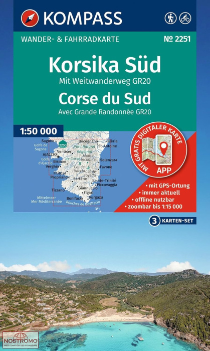 2251 CORSE DU SUD | cartes de randonnée Kompass