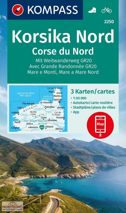 2250 NORTHERN CORSICA | Kompass hiking maps