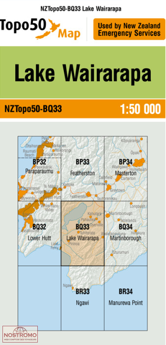 BQ33 LAKE WAIRARAPA | carte topographique LINZ