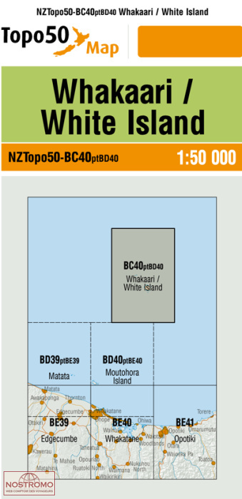 BC40PTBD40 WHAKAARI / WHITE ISLAND | carte topographique LINZ