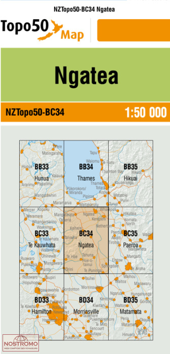 BC34 NGATEA | carte topographique LINZ