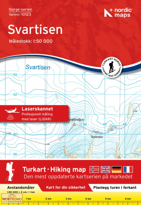 10123 SVARTISEN | carte topographique Nordic Maps