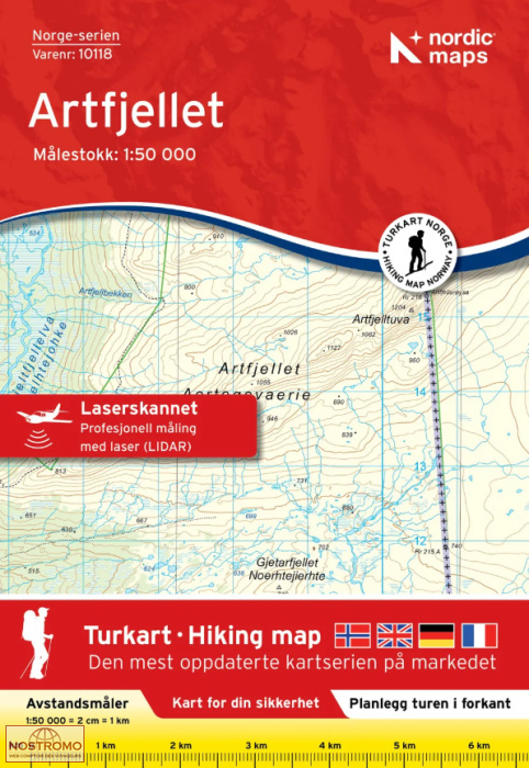 10118 ARTFJELLET | carte topographique Nordic Maps