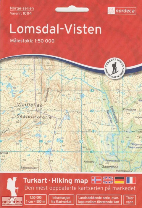 10114 LOMSDAL VISTEN | carte topographique Nordeca