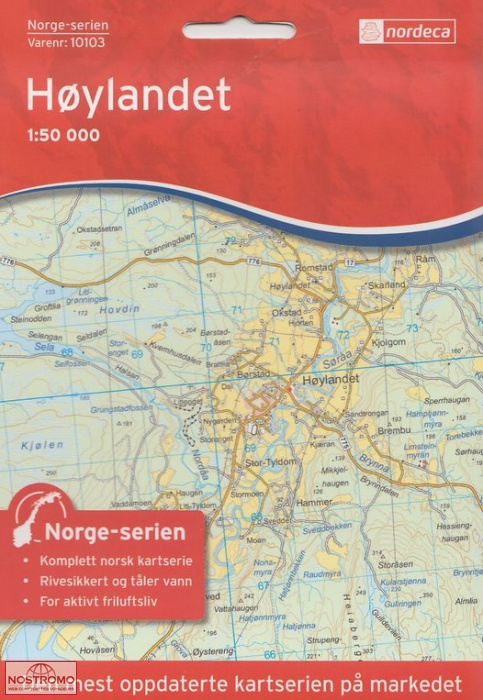 10103 HØYLANDET | Nordeca topographical map