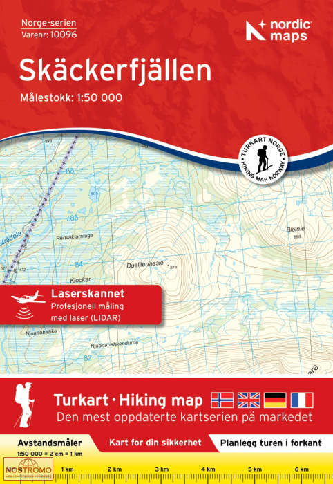 10096 SKÄCKERFJÄLLEN | carte topographique Nordic Maps