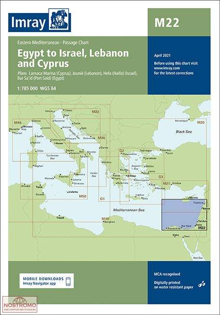 M22 ÉGYPTE, ISRAËL, LIBAN ET CHYPRE | carte marine Imray