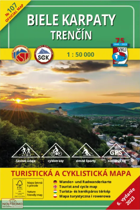 TM 107 - BIELE KARPATY - TRENCIN | VKÚ Harmanec hiking map