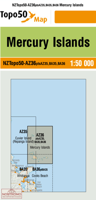 AZ36 MERCURY ISLANDS | carte topographique LINZ