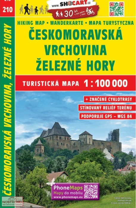 210 CESKOMORAVSKA VRCHOVINA - ZELEZNE HORY | carte touristique Shocart
