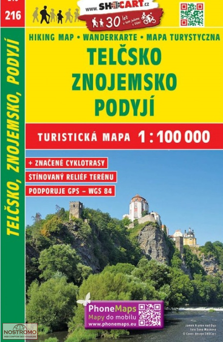 216 TELCSKO - ZNOJEMSKO - PODYJI | carte touristique Shocart