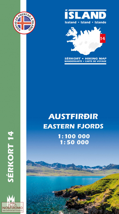 14 AUSTFIRDIR - EASTERN FJORDS | Mal og Menning hiking map