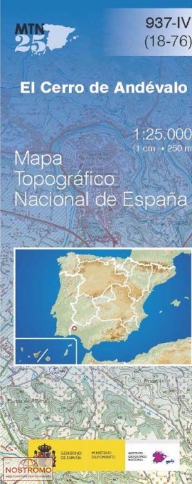 0937-4 EL CERRO DE ANDÉVALO | carte topographique CNIG