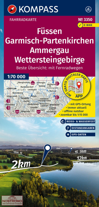 3350 FÜSSEN - GARMISCH-PARTENKIRCHEN | Kompass cycling map