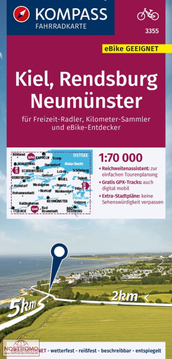 3355 KIEL - RENDSBURG - NEUMÜNSTER | Kompass cycling map